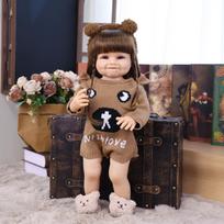 KEIUMI 22 Inch Reborn Baby Doll Full Silicone Vinyl Early Education Sweet Smile Newborn Babies Toy for Kids 22 inch