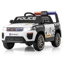 Elektrinis policijos automobilis 12V baltas