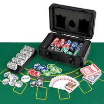 Poker žetonų rinkinys juodas 300 vnt.