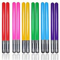 12 vnt. spalvingų pripučiamų kardų rinkinys, balionų lazdos teminiam vakarėliui, cosplay žaidimų rekvizitai 6 pcs