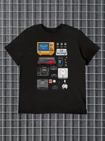 Unisexs Retro Gaming TShirt RetroStyle Gamepad Pattern TShirt  Black Loose Fit Casual Gamer Shirt  Pure Cotton Couple Shirts S