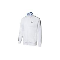 PUMA Stand Collar Colorblock Logo Casual Jacket White Men's 598135-02 M