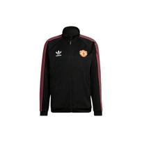 Men's adidas originals SS22 Manchester United Sports Stripe Logo Stand Collar Jacket Black HP0454 S