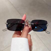 KAMMPT Rimless Rectangle Sunglasses Men Women 2026 Fashion New in Vintage Shades Eyewear Brand Design Ocean Lenses Sun Glasses as picture shows