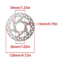 Elektrinis paspirtukas Motociklas 120mm 140mm 3 skylės Stabdžių diskas Nerūdijančio plieno CNC Priedai 47cc 49cc 50cc 2T KETURRATIS Mini Moto gray