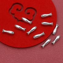 10Pcs Stainless Steel Fish Shape Spacer Beads Metal Loose Beads Charms DIY Handmade Jewelry Making Bracelet Earring Craft sidabras