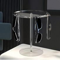 1pc Acrylic Glasses Display Stand, High-Quality Transparent Round Elevated Holder, Clear Desktop Eyeglasses Organizer Rack gryna
