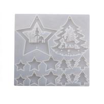 DIY Xmas Ornament Elk Resin Mould Christmas Hanging Pendant Mold Silicone Molds Merry Christmas