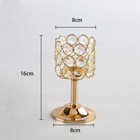 Retro Golden Candle Holder Crystal Metal Candelabra Lamp Candlestick European Style
