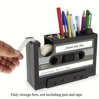 A Tape Dispenser with a Pen Holder, Vintage Cassette Tape Dispenser. Accessories Not Included pilka spalva