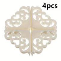 4Pcs Decorative Flower Pattern Silicone Corner Cushions Household Furniture Edge Safety Protection Covers