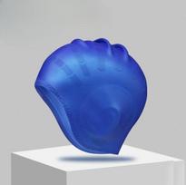 High Elasticity Large Silicone Swimming Cap, Waterproof Ear Protection Diving Cap for Long Lasting Comfort and Wear Resistance mėlyna