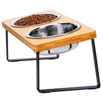 Practical-Elevated Cat Bowls, Non-Slip 32 Oz Stainless Steel Food Bowls, 15° Tilted Raised Pet Dishes, Raised Cat Bowl Feeder