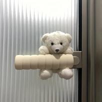 Soft Fabric Door Handle Protector, Adorable Bear Design, Anti-Collision Anti-Static Cover for Home Room Doors