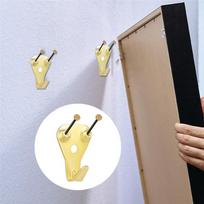 Practical-New Picture Frame Hook Heavy Duty Picture Hook Kit 10-100 Lbs Suitable For Picture Frames, Office, Canvas, Clocks 103P (Gold,NONE) auksas