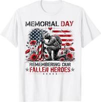 Memorial Day Remembering Our Fallen Heroes Patriotic Us Flag T-Shirt XL