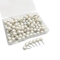 100PCS for Bulletin Board White Push Pins Round Head Pearl Decorative Thumb Tacks Plastic Map Tacks balta