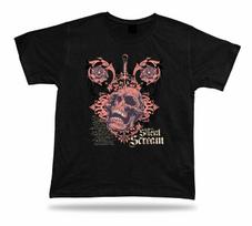 Tshirt Tee Shirt Birthday Gift Idea Silent Scream Skull Creepy Gothic Script XL