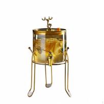 Glass Drink Dispenser Wide Mouth Beverage Container with Spigot Airtight Seal Lid Spigoted