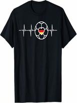 Heartbeat German Soccer Ball Football Fan unisex Wounisex Kids T-Shirt S įvairiaspalvis