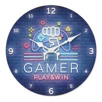 High-Quality Fashionable High-Quality Neon High-Quality Game High-Quality Console High-Quality Pattern High-Quality Wooden High-Quality Wall (as the picture,10 Inch)