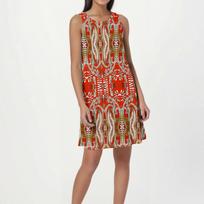 Summer Dresses for Women Uk Sleeveless Casual A-Line Dress with Abstract Print Lightweight Ladies Summer Dresses Uk S raudona