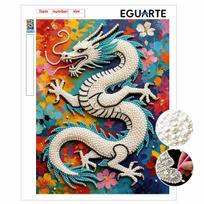 5D Pearl Kit Majestic Dragon Pattern DIY Rhinestone Art Relaxing Handmade Ornament Home Wall Desktop Decoration for Beginners 30x40cm