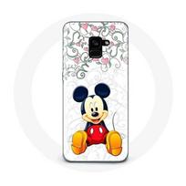 Coque pour Samsung Galaxy A8 Plus Mickey Mouse Fleurs Cœurs