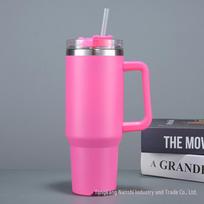 40oz Stainless Steel Thermos Cup with Straw & Handle - Large Capacity, Ideal for Outdoor & Car Use first generation mirgėjimas