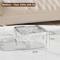 Mini Small Wastebasket Desktop Press Trash Can with Lid Clear Water Ripples Mini Garbage Can Table Rubbish Basket Office Dustbin as show