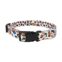Individualus šunų antkaklis ir pavadėlis, personalizuotas leopardo raštas, poliesterio juosta su 120 cm pavadėliu, vidutinio ir didelio dydžio šunims M 20-27cm