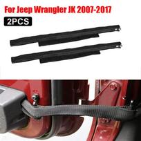 Juodos durų ribojimo dirželiai su vielos apsauga Jeep Wrangler JK 2007-17