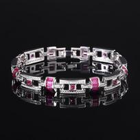 New Bracelet Cross Border Light Luxury Square Ruby Cloisonn  High End Women's Versatile Jewelry
