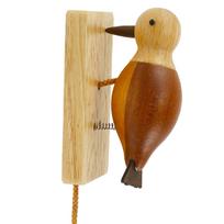 Woodpecker Door Knocker with Pull Rope Wood Woodpecker Doorbell Creative Door Knocker Funny Door Knocker Antique Door Knocker