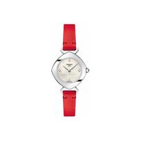 Tissot Iting Serija Kvarcinis Mechanizmas 30 Metrų Atsparus Vandeniui Laikrodis Moteriški Laikrodžiai Baltas Plienas Oda T113.109.16.116.00 White Mother-of-Pearl Mother Dial