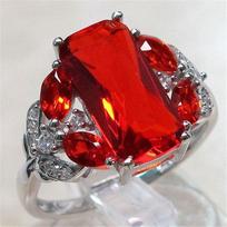Elegant Marquise Cut Synthetic Ruby Engagement Ring Sterling Silver Jewelry for Women no. 6 raudona