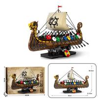 2547PCS Viking Warship Building Blocks Pirate Keelboat Model Bricks DIY Toy For Kids Holiday Gifts