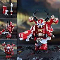 Red Demon Warrior with Horns Armor Mini Action Figures for Kids Detailed Battle Suit Toys Collectible Playset with Detachable