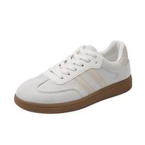 Flat bottom German training shoes women's new spring and summer retro niche versatile sports board shoes fashion casual white shoes 36 pilka spalva