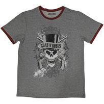 Guns N' Roses Unisex Ringer T-Shirt: Faded Skull (X-Large) 4XL