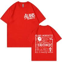 Singer Alanis Morissette The Triple Moon Tour 2024 Graphic T Shirts Fashion Rock Short Sleeve Tshirts Unisex Oversized Tshirt 4XL