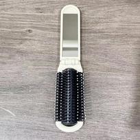 Mini Hair Brush Folding Massage Comb Head Massage Anti-Static Portable Travel Hair Brush Girl Hair Combs With Mirror balta