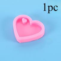 Heart Pendant Silicone Mold, Reusable Easy Demold DIY Resin Mold for Keychain Craft