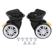 1 Pair Durable Mute Brake Luggage Wheels Replacement Swivel Black Universal Wheel Suitcase Wheels Luggage Repair