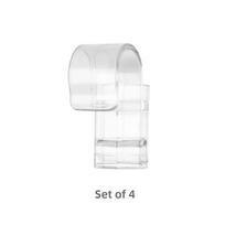 4pcs Transparent Japanese Style Multi-Clamp Hooks for Bath Cream Toothpaste Storage Organizer Plastic Fixed Hanging Rack