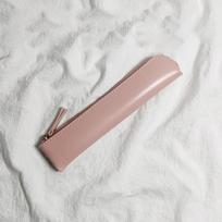 Vintage PU Thin Pencil Case Soft Practical Pencil Bags Zipper Student Stationery Pen Storage Bag Office Accsesories rožinė