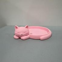 Pink Cat Shaped Desktop Organizer Tray Multi-compartment Jewelry Sorting Storage Household Ornament Tray rožinė