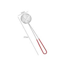 Stainless Steel Pearl Colander Red Handle Milk Tea Fishing Pearl Spoon Filter Wire Leaking Milk Tea Shop Essential