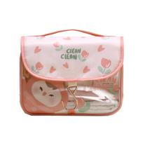 Waterproof Toiletry Washbag Hanging Large Capacity Cosmetic Storage Bag Portable Dry Wet Separation Travel Makeup Case rožinė