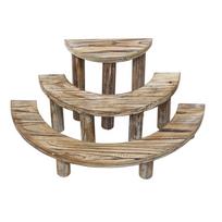 Practical-3-Layer Wooden Cupcake Rack Layered Cupcake Display Rack Semi-Circular Dessert Cake Rack